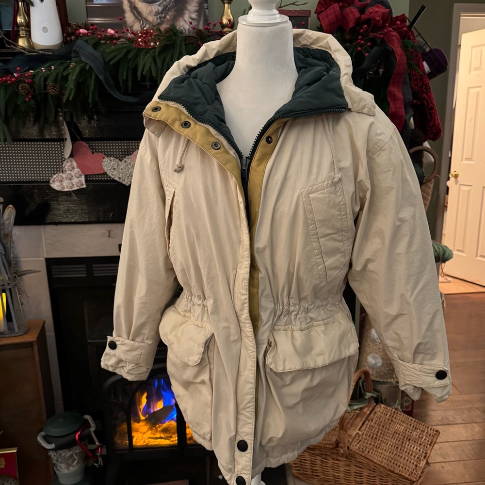 Vintage Andy Johns  Women's Beige Hooded Ski Jacket